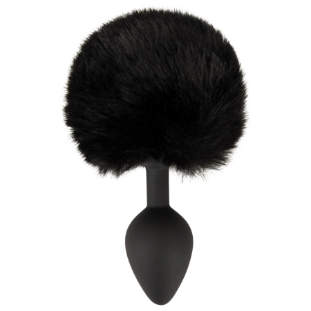 You2Toys Fluffy Tail Black M - Silicone Intimate Cone Plug with Faux Fur