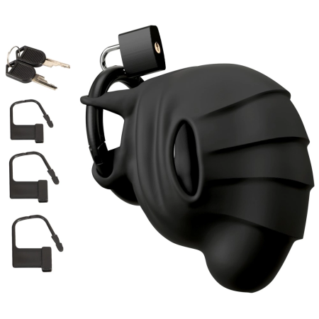 Black Velvets Silicone Intimate Cage Adjustable with Locking System 10cm