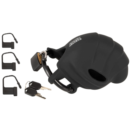 Black Velvets Silicone Intimate Cage Adjustable with Locking System 10cm