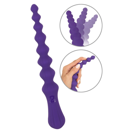 You2Toys Magic Anal Wand No. 3 Silicone, Flexible Beaded Dark Purple 25cm