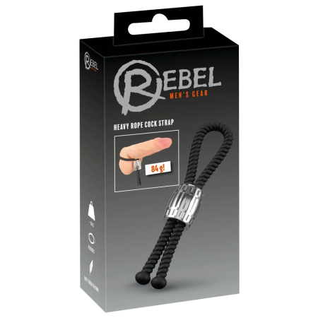 Rebel Heavy Rope Adjustable Anatomical Silicone Loop with Metal Weight 14.5cm