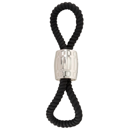 Rebel Heavy Rope Double Silicone Adjustable Strap with Metal Weight Black