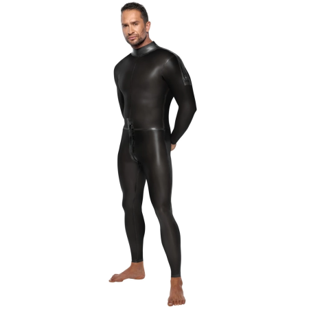 LateX Men’s Smoke-Transparent Jumpsuit Long Sleeve Size S