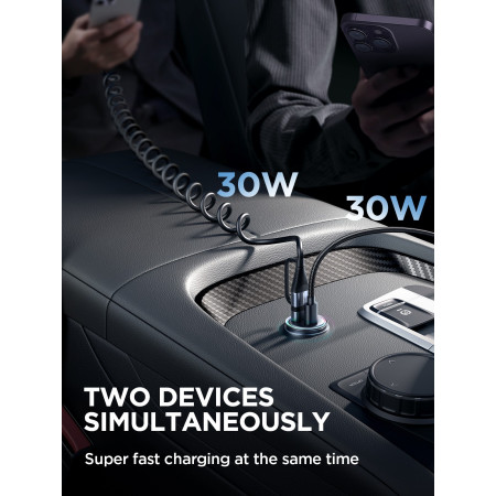 Mini įkroviklis Joyroom JR-CCN04 60W USB-A USB-C juodas