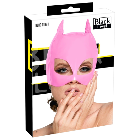 Black Level Vinyl Cat Mask Pink S-L Adjustable Shiny Finish