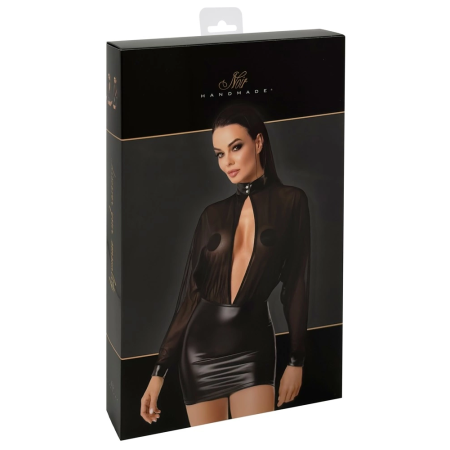 Noir Handmade Orgia Dress Tulle & Powerwetlook Black Size M