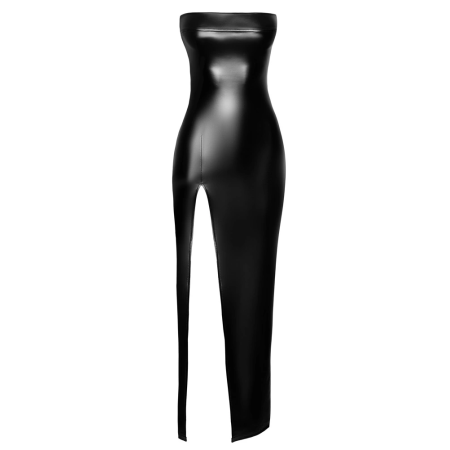 Noir Handmade Orgia Long Powerwetlook Dress XL, Black, Strapless
