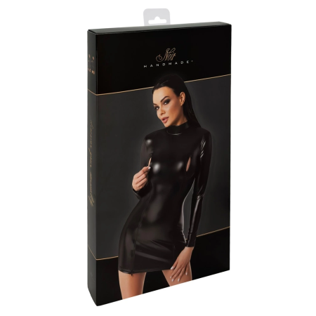 Noir Orgia Exclusive Long Sleeve Powerwetlook Dress Black S