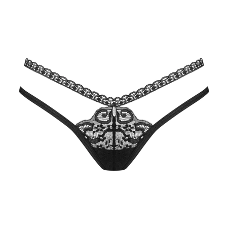Obsessive Blomentis Black Lace String XS/S - Double Waistband