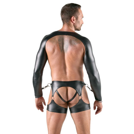 Svenjoyment Bondage Set S - 3-Piece Matte Black Stretch Kit with Rings
