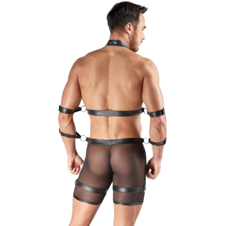Svenjoyment Bondage Men's Set XL - Adjustable Harness & Powernet Shorts