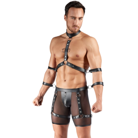 Svenjoyment Bondage Men’s Powernet Black Harness Set M Adjustable Straps