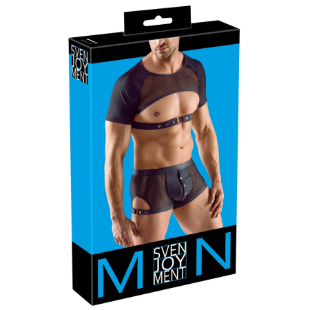 Svenjoyment Crop Top XL Matte Look with Mesh Panel and Adjustable Strap