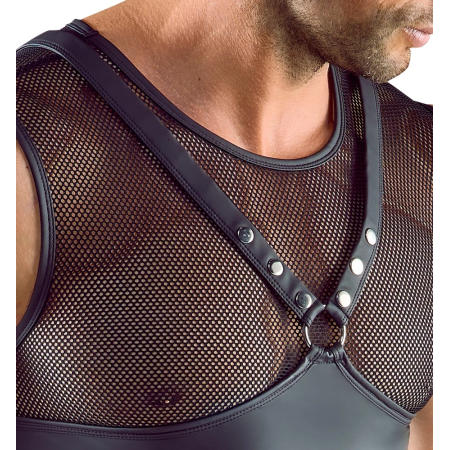Svenjoyment Harness-Style Sleeveless Top 2XL Matte Black Mesh