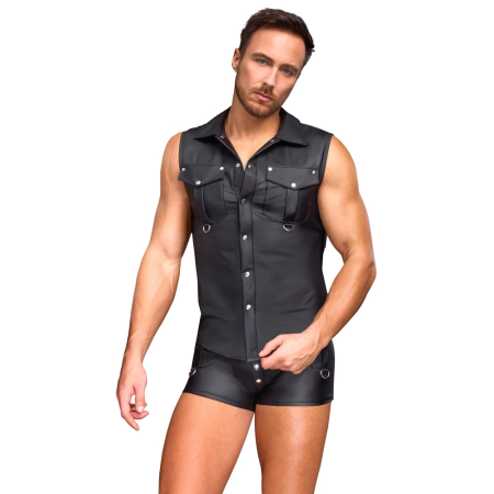 NEK Sleeveless Matte Black Shirt L with D-Ring Chest Pockets