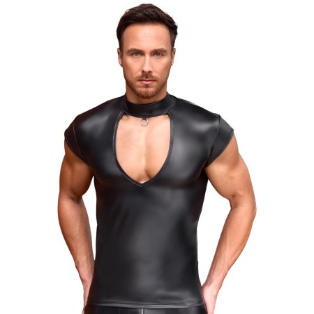 NEK Black Matte Short Sleeve Shirt 2XL V-Cut Stand-Up Collar