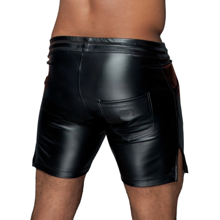 Noir Missbehaved Men’s Powerwetlook Shorts 2XL Black Drawstring Fit