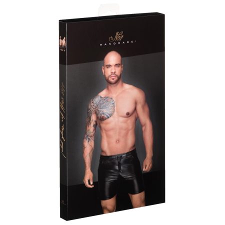 Noir Missbehaved Powerwetlook Shorts XL - Black, Stretch, Drawstring, Pockets