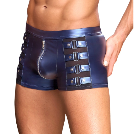 NEK Metallic Blue Matte Look Pants with Studded Side Straps, Size S