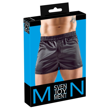 Svenjoyment Satin Black Men's Boxers S - Comfort Fit, Elastic Waist