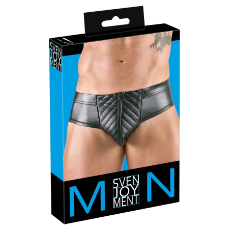 Svenjoyment Men's Briefs Open Back M Matte Black Stretch Material