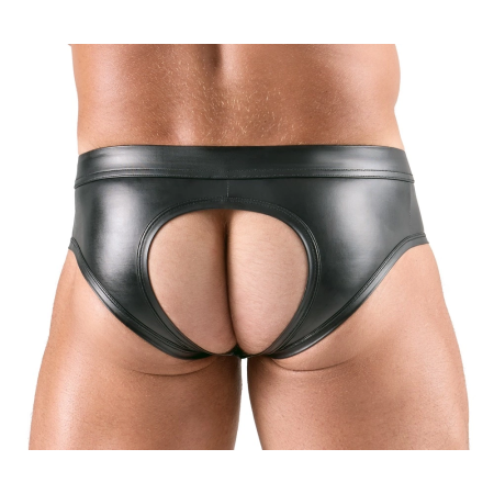 Svenjoyment Men's Shiny Open-Back Briefs S Black Comfort Fit