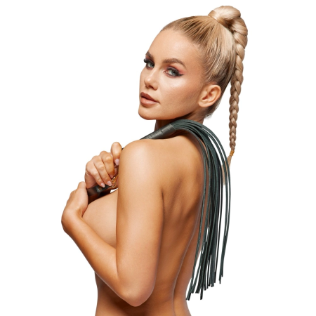 ZADO Leather Flogger Gold - Premium Handcrafted Model with Detachable Loop