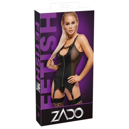 ZADO Lamb Nappa Leather Basque M with Powernet Inserts, Black