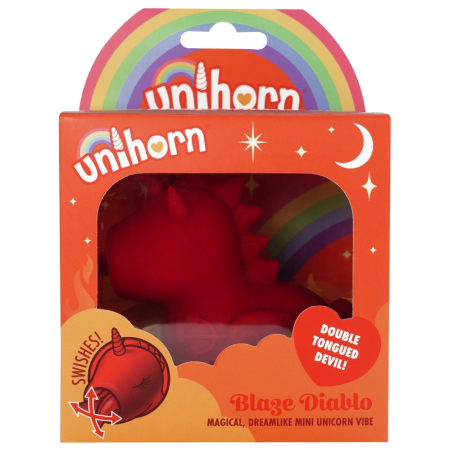 Unihorn Blaze Diablo Tongue-Motion Silicone Intimate Device 9cm Red