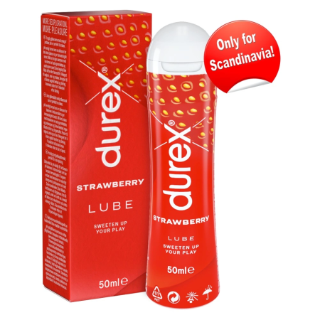 Durex Strawberry Lubricant 50 ml - Gentle Water-Based Formula, Flavoured