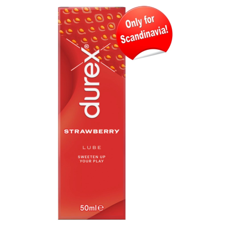 Durex Strawberry Lubricant 50 ml - Gentle Water-Based Formula, Flavoured
