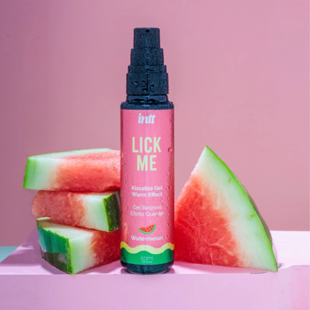 intt Lick Me Edible Gel Watermelon 50ml - Warming Effect, Fruity Aroma