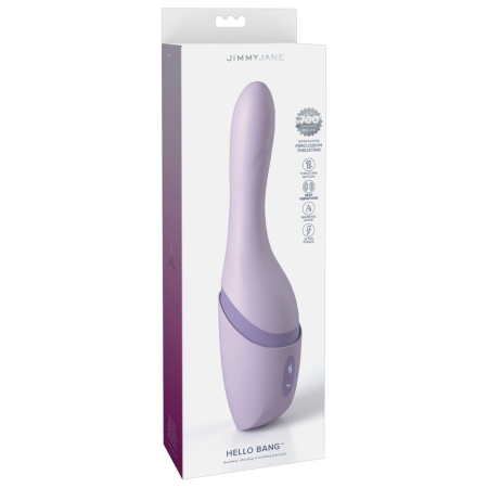 JimmyJane Hello Bang Vibe Thrusting Silicone Device, Warming, 27cm, Black