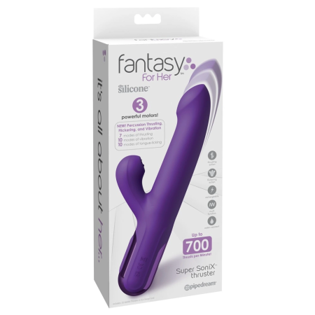 Fantasy For Her Super SoniX Thruster Purple - Dual-Action System 22cm