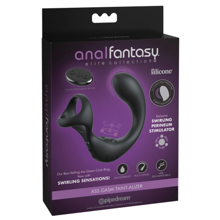 Anal Fantasy Elite Ass-Gasm Taint-Alizer Black Intimate System 14cm