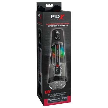 PDX Elite ViewTube MAX Black - Automated Intimate Device with LED Display