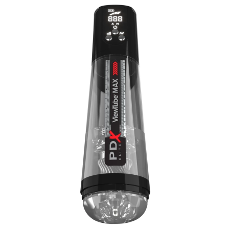 PDX Elite ViewTube MAX Black - Automated Intimate Device with LED Display