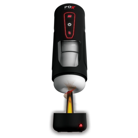 PDX Elite Milk Me Hotter Intimate Device Black Warming & Vibration 26.7cm