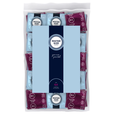 Mister Size 64mm Ultra-Thin Vegan Latex Condoms 100-Pack Large Fit