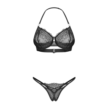 Obsessive Iliosa 2-Piece Black Lingerie Set S/M - Elegant Lace Design