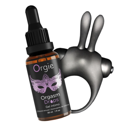 Orgie Orgasmic Bunny Stimulation Kit with Vibrating Ring & Gel