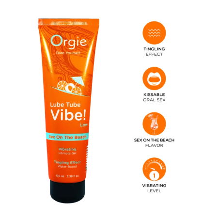 Orgie Lube Tube Vibe Tropical Intimate Gel Sex On The Beach 100ml