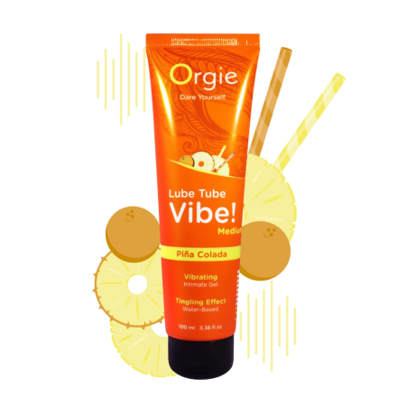 Orgie Lube Tube Vibe Pina Colada Flavored Intimate Gel 100ml