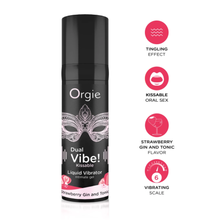 Orgie Dual Vibe Liquid Vibrator Gel Strawberry Gin & Tonic 15ml
