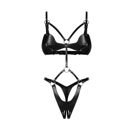 Obsessive Dame Controle Black Eco-Leather Teddy S/M/L Adjustable Straps