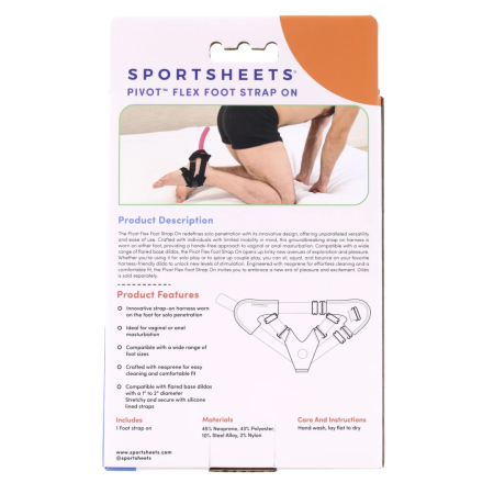 Sportsheets Pivot Flex Foot Harness Black - Adjustable Neoprene Strap System