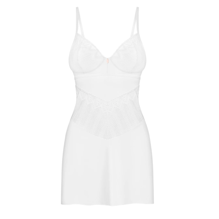 Obsessive Alissium Chemise & Thong White Set XS/S - Elegant Minimalism