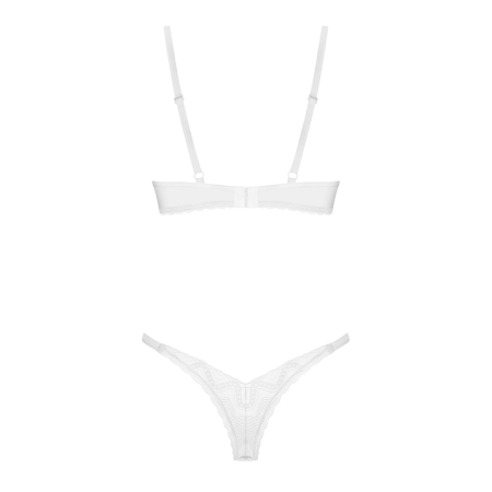 Obsessive Alissium White Lingerie Set XS/S - Lace & Sheer 2-Piece