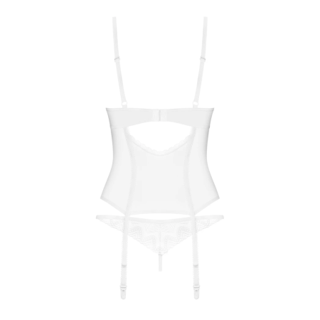 Obsessive Alissium White Corset Set M/L with Lace Accents