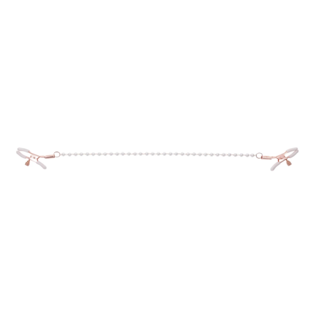 Sportsheets S&M Peaches n' CreaMe Pearl Nipple Clamps Rose Gold Adjustable